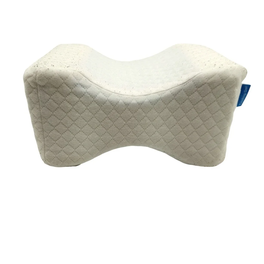 Memory Foam Knee Pillow for Side Sleepers with Cooling Gel and Quilted Cover
